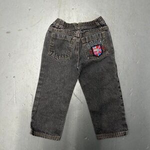 Toddler Y2K Coogi black embroidered baggy denim jeans pants 2t